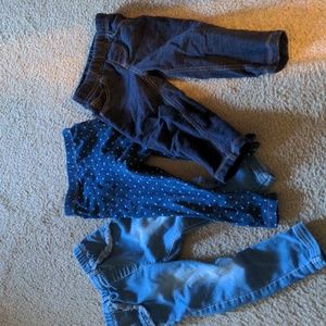 Lot of 3 toddler jeans var brands sz 24m